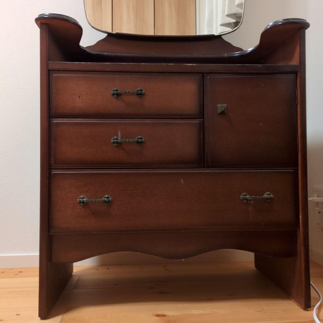 ★専用【昭和レトロ】 木製ドレッサー 楕円形鏡付き