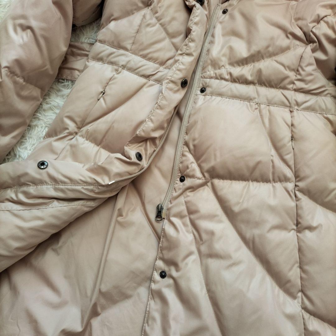 AMIAN HOUSEダウンコート　女優襟　ラクーンファー2wayベージュ13号