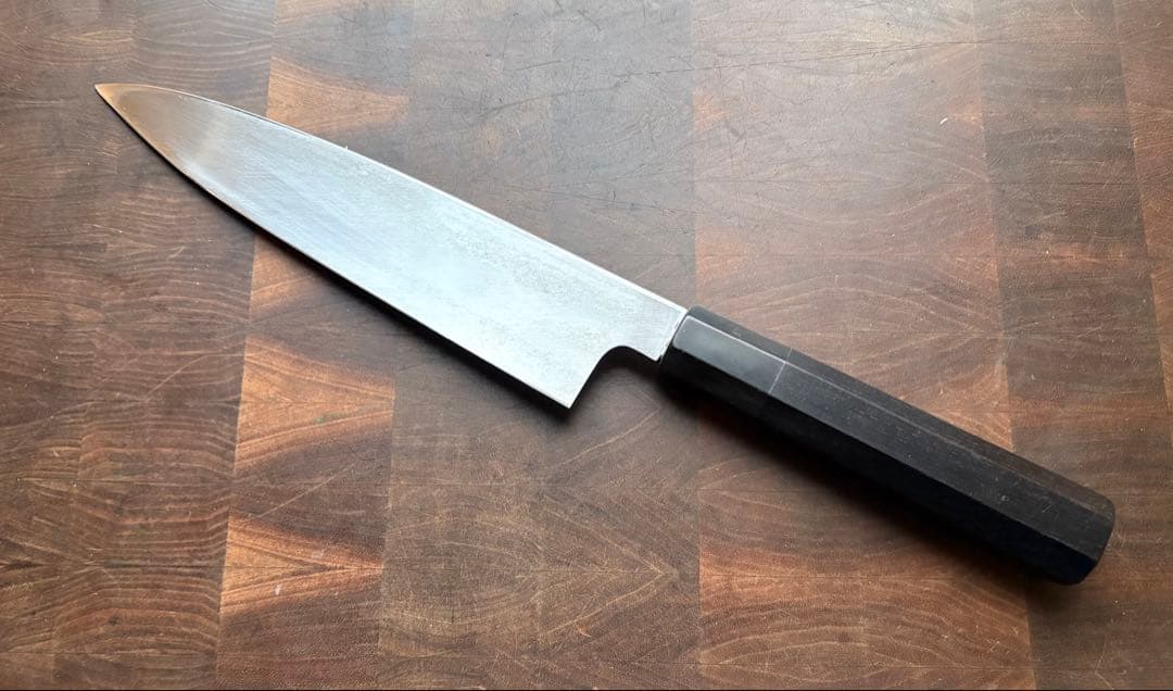 堺　實光刃物　arata 青鋼　片刃 牛刀　210mm 包丁　霞　和包丁　黒檀