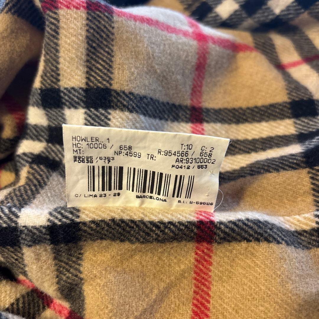 〈バーバリー〉ピーコート　子供服160㎝相当　モスグリーン　ノバチェック