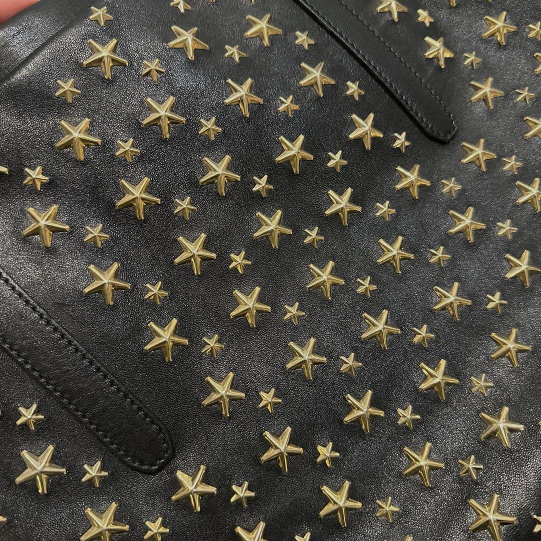 【美品】JIMMY CHOO 星スタッズ　レザートートバッグ