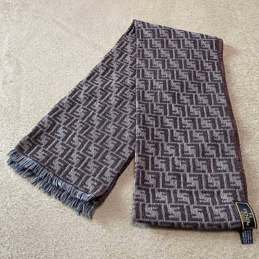 【稀少】FENDI フェンディ ズッカ柄 FF柄 ウール マフラー