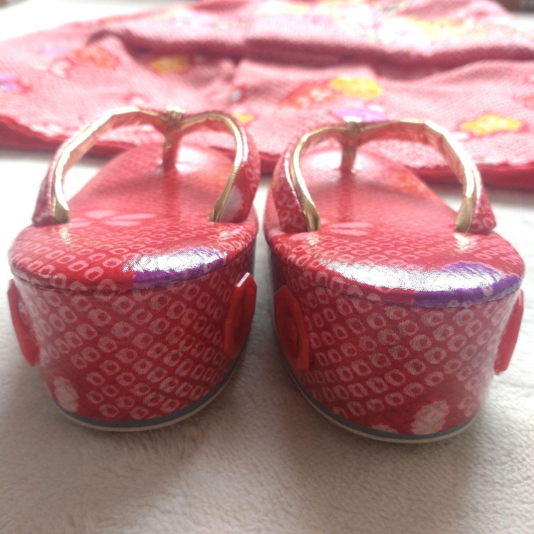 七五三　着物5点セット　3歳　90〜100cm　女の子　赤