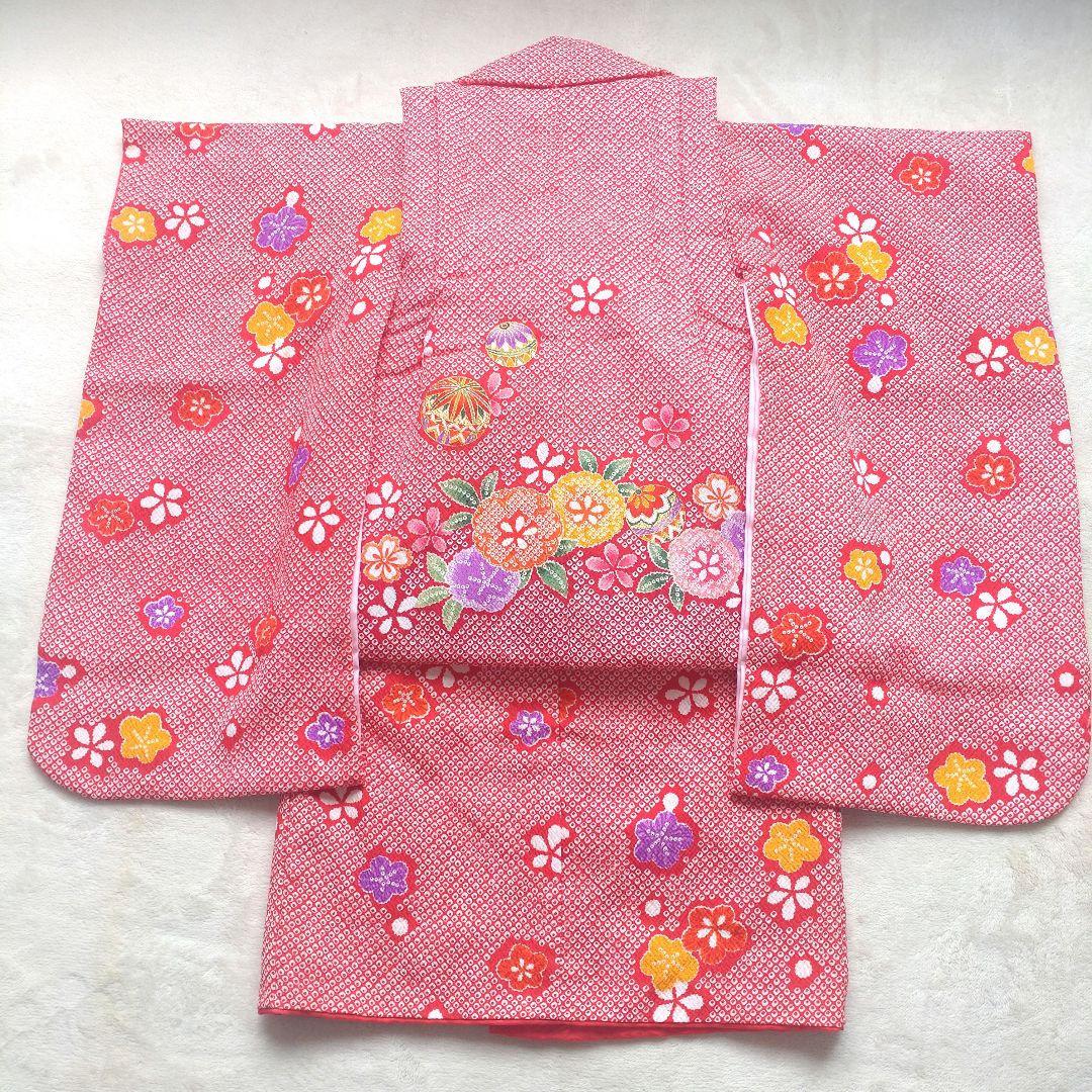 七五三　着物5点セット　3歳　90〜100cm　女の子　赤