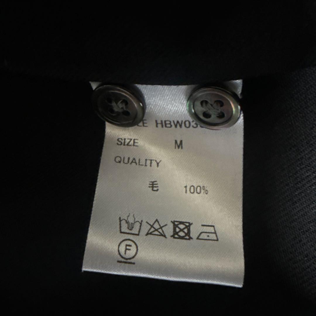 MBハイエンド尾州ウールシャツ（バンドカラー）　ブラック　Mサイズ