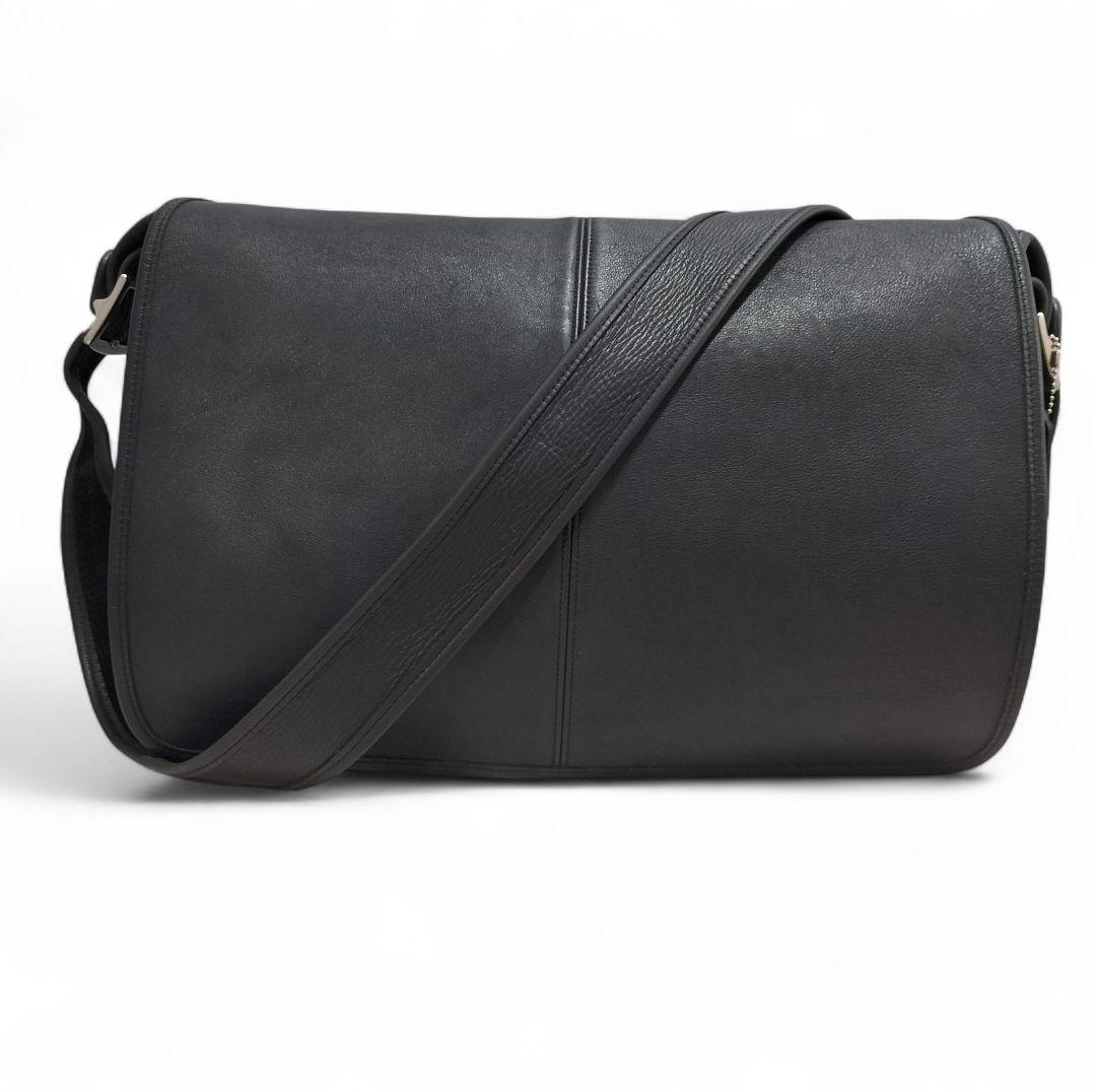 オールド コーチ 大容量 メッセンジャーバッグ 斜め掛け ショルダー 本革 黒