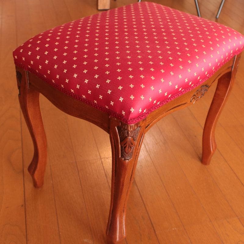 猫脚スツール レトロ風 赤 ヴィンテージ風 かわいい 222-1325-001