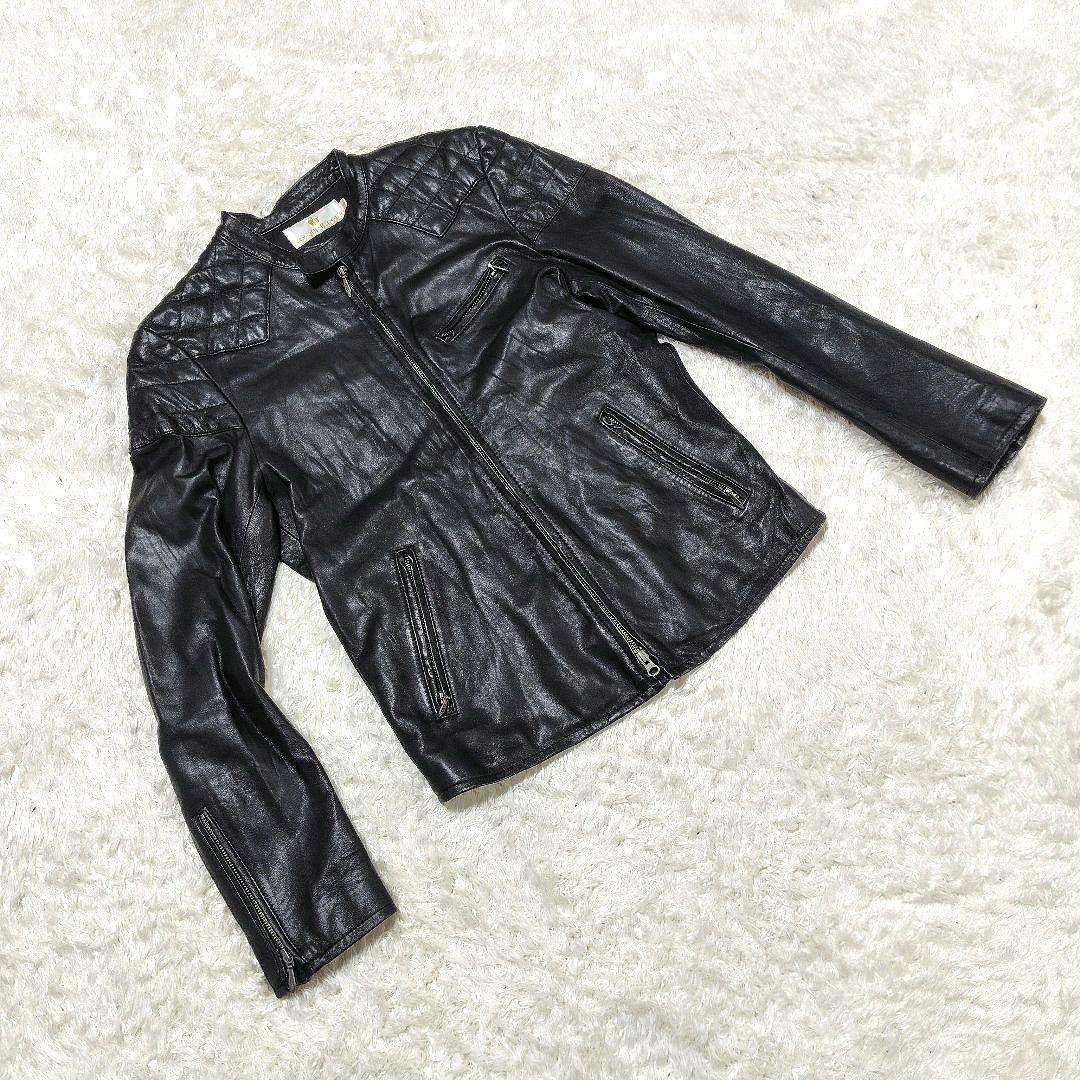 ヴァンキッシュゴールド　ジャケット　レザー　ラム　羊革　キルティング　48