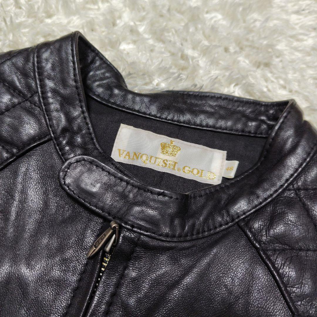 ヴァンキッシュゴールド　ジャケット　レザー　ラム　羊革　キルティング　48