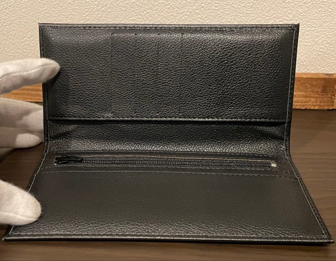 【皇居限定品】菊の御紋入り 長財布 ブラックと純金箔入り あぶらとり紙セット