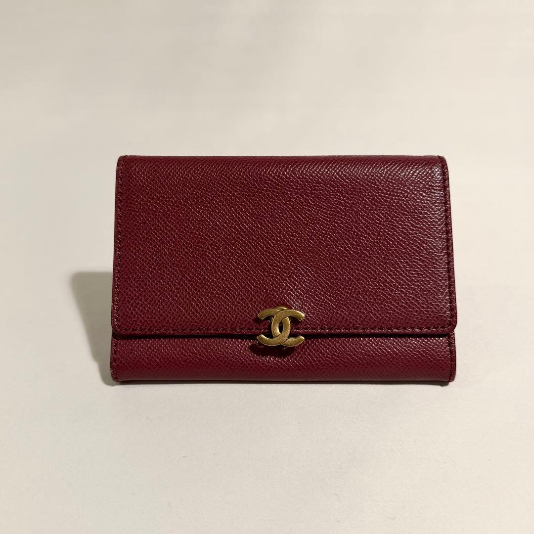 CHANEL シャネル ボルドー 二つ折り財布