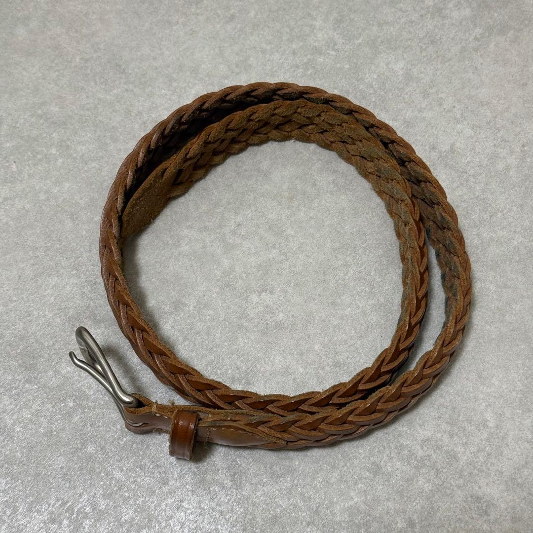 【ホワイトハウスコックス】レザーベルト　編み込み　ニュートン　30/75