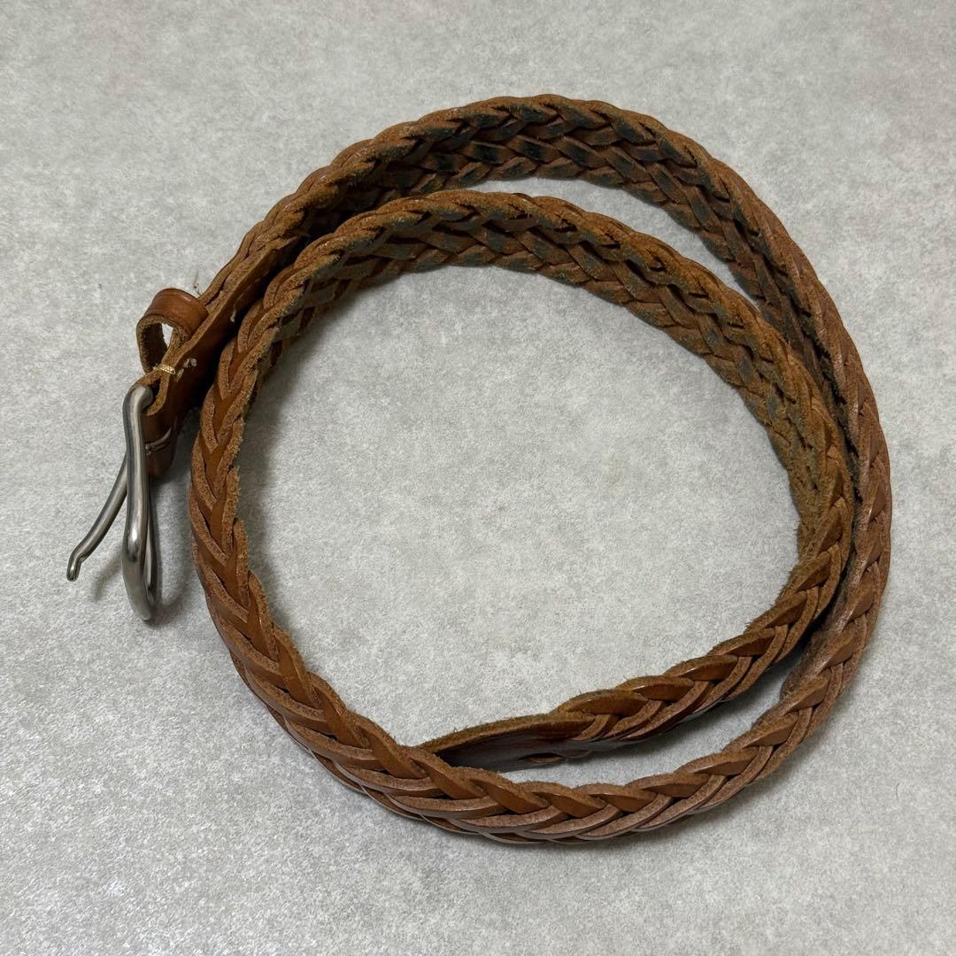 【ホワイトハウスコックス】レザーベルト　編み込み　ニュートン　30/75