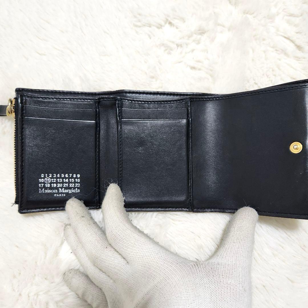 ✨極美品　正規品✨マルジェラ　三つ折り　グラムスラム　カレンダー　ステッチ　黒