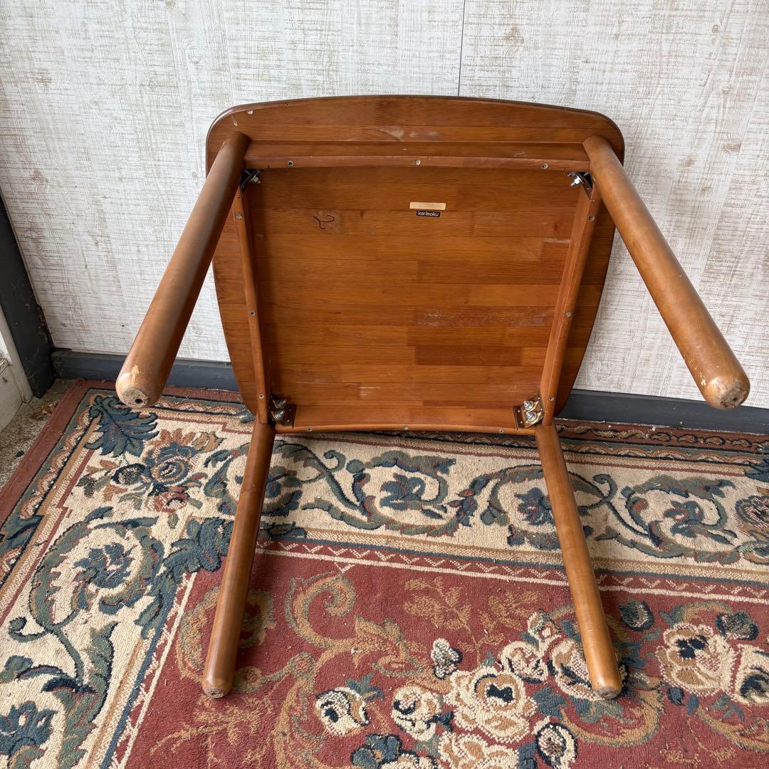 昭和レトロ カリモク 木製ダイニングテーブル 正方形 ビンテージ ヴィンテージ