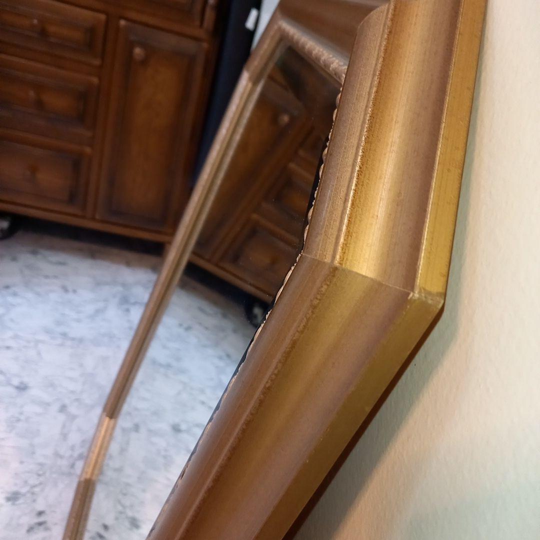 ドマン　アンティーク　ゴールド　八角　ミラー　鏡　壁掛け　縦横　兼用