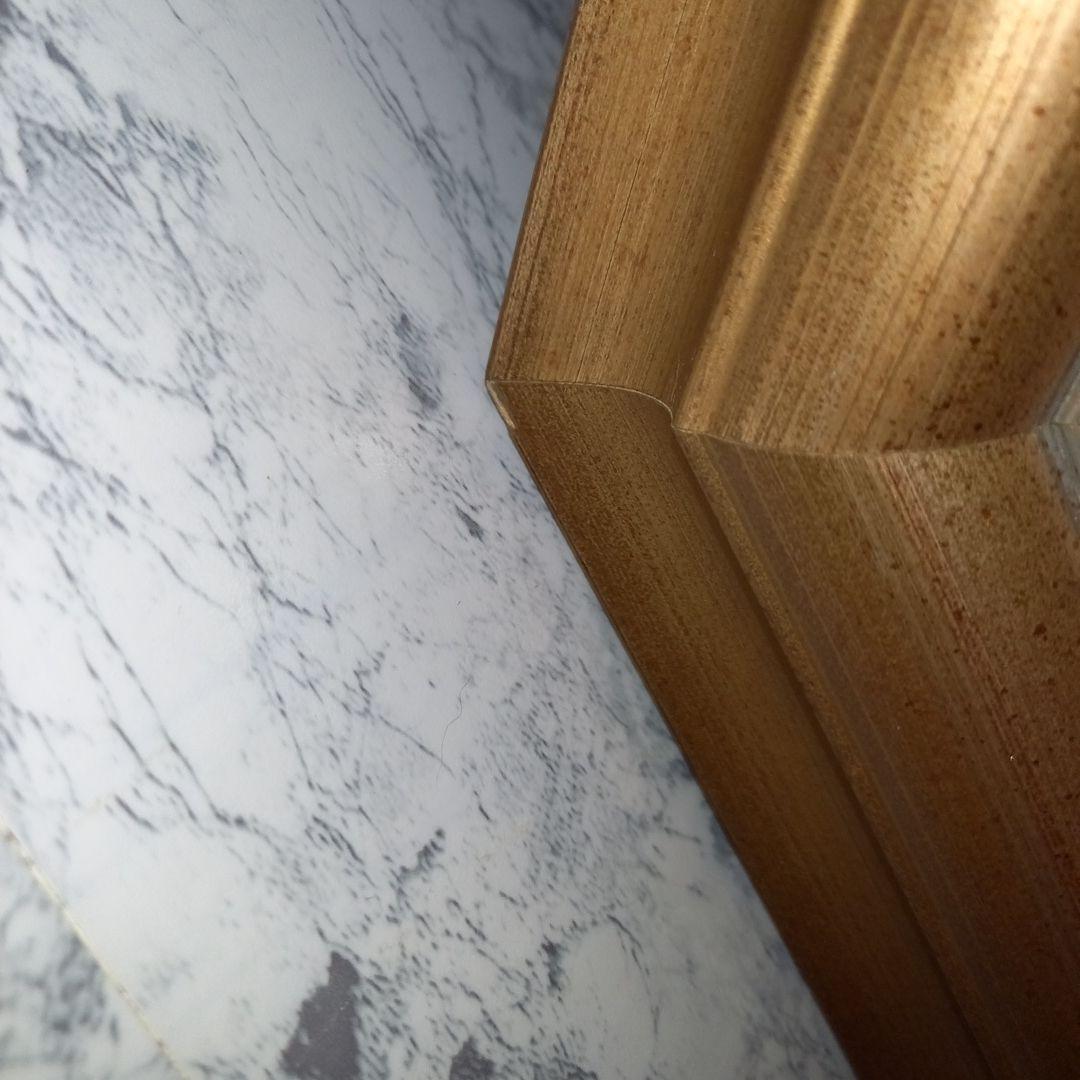 ドマン　アンティーク　ゴールド　八角　ミラー　鏡　壁掛け　縦横　兼用