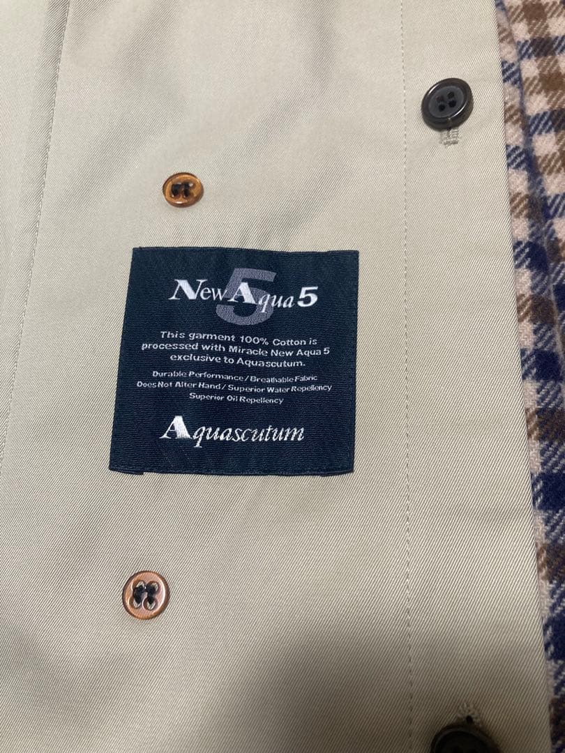 アクアスキュータム ステンカラーコート 38 イギリス製