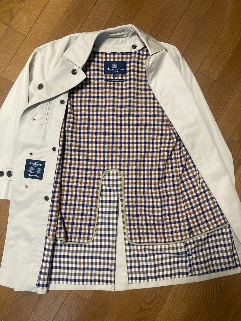 アクアスキュータム ステンカラーコート 38 イギリス製