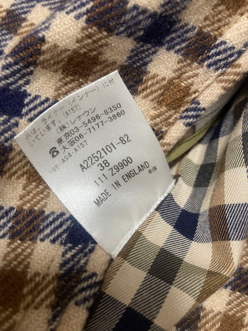 アクアスキュータム ステンカラーコート 38 イギリス製