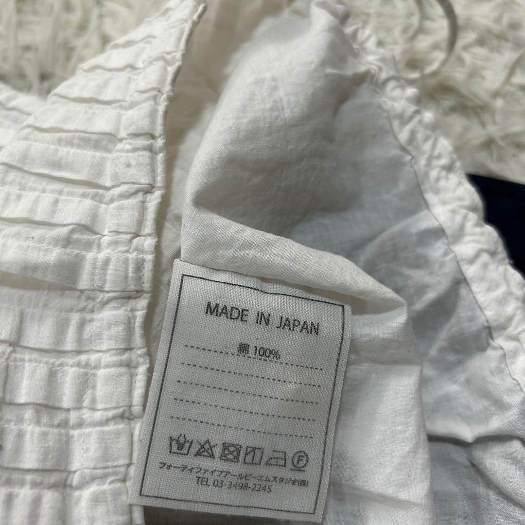 45R インドカディのタックdeTシャツ 綿100% 総ピンタック レース 刺繍