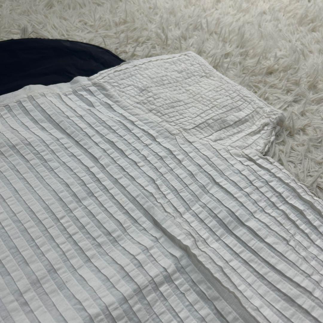 45R インドカディのタックdeTシャツ 綿100% 総ピンタック レース 刺繍