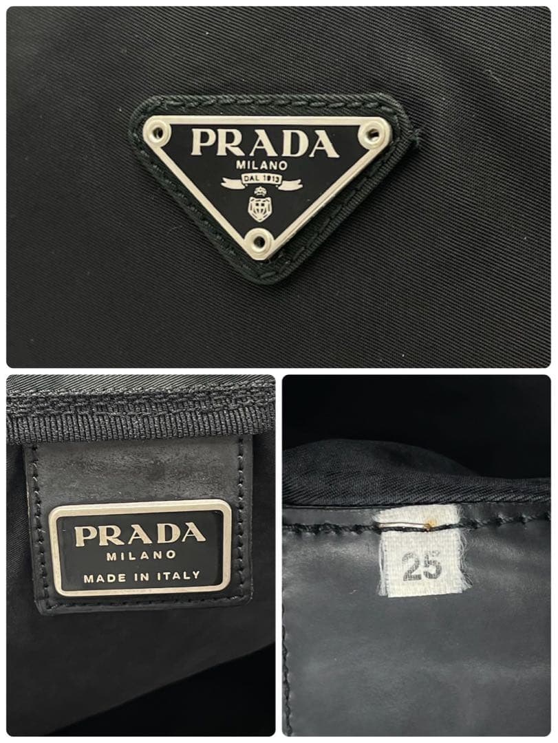 専用 プラダ 三角ロゴ アイコン ボストンバッグ A4収納可能 プレート 白タグ