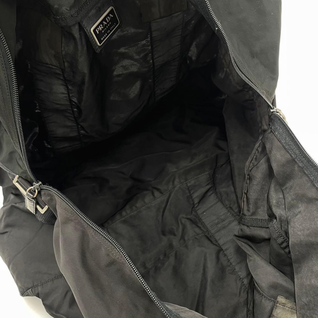 専用 プラダ 三角ロゴ アイコン ボストンバッグ A4収納可能 プレート 白タグ