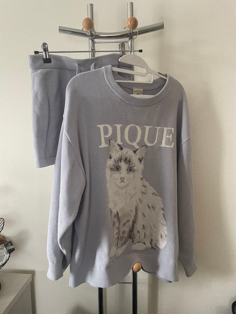 gelato pique ジェラートピケ 猫 プリント ルームウェアセット