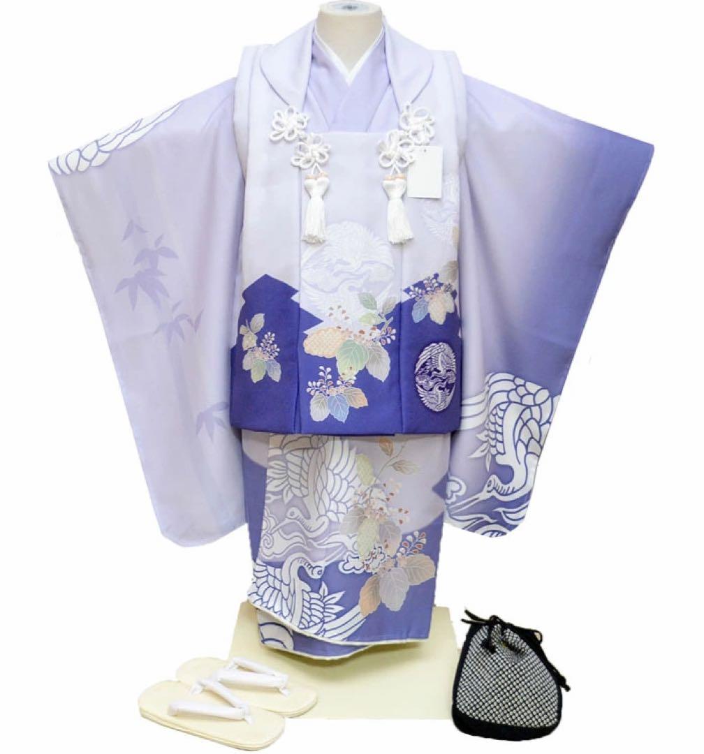 1点のみ　七五三 着物 3歳 男の子 被布セット 薄紫　日本製