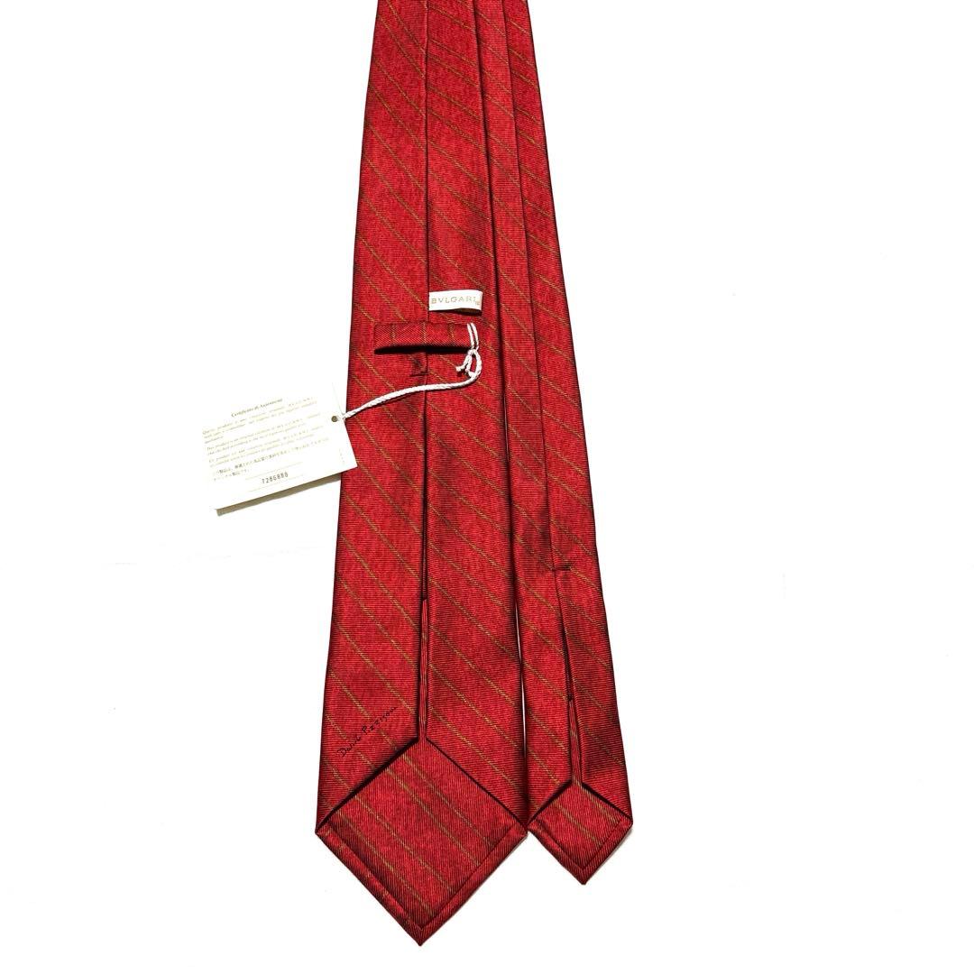 新品　BVLGARI　ブルガリ　セッテピエゲ　レッド　光沢　肉厚　タグ付