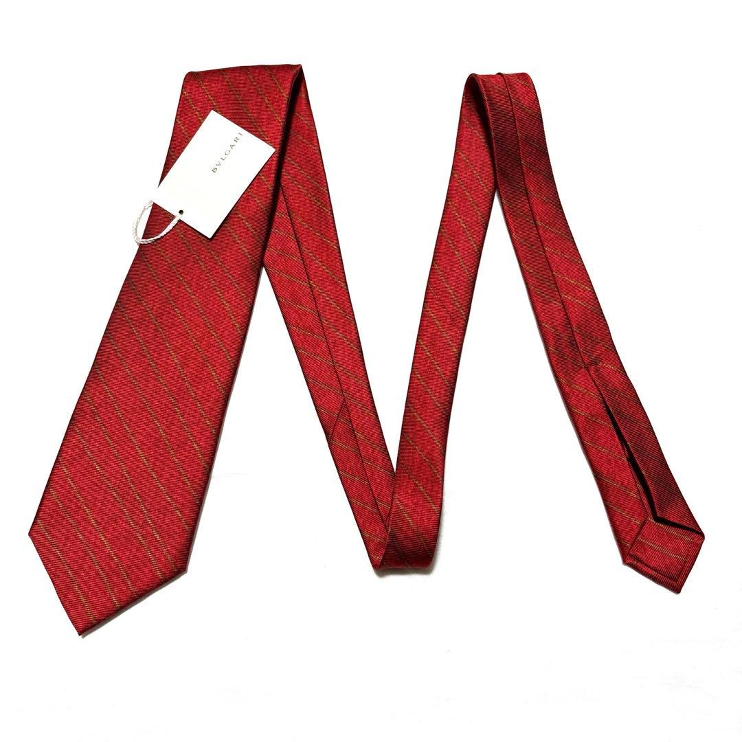 新品　BVLGARI　ブルガリ　セッテピエゲ　レッド　光沢　肉厚　タグ付