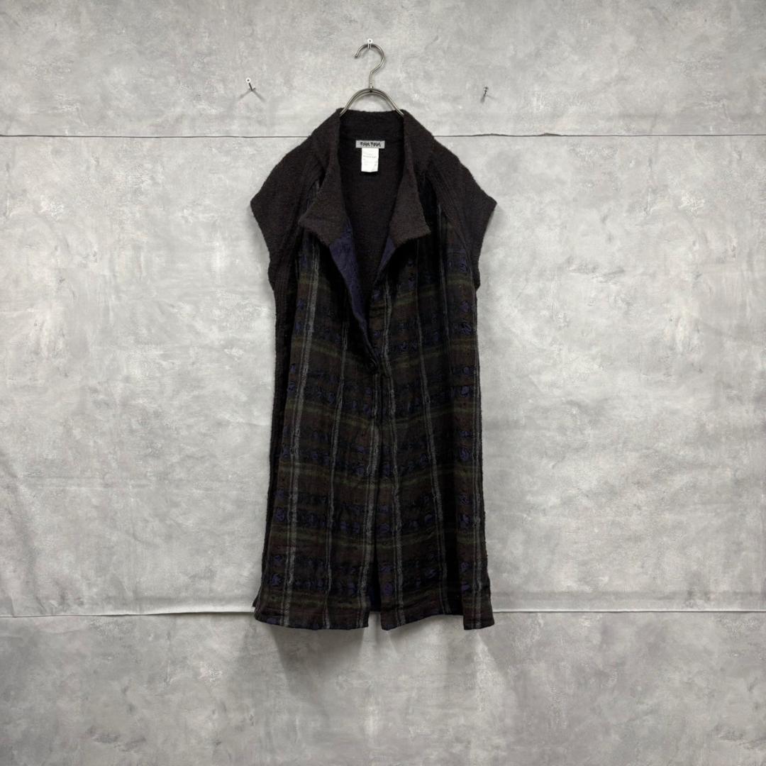 FUGA FUGA 前開き ウール デザインワンピース 日本製 N1724