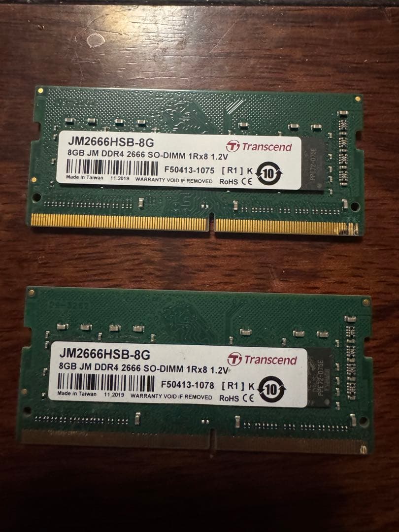 B*e様 2枚8GB DDR4 2666MHz SO-DIMM jm2666hs
