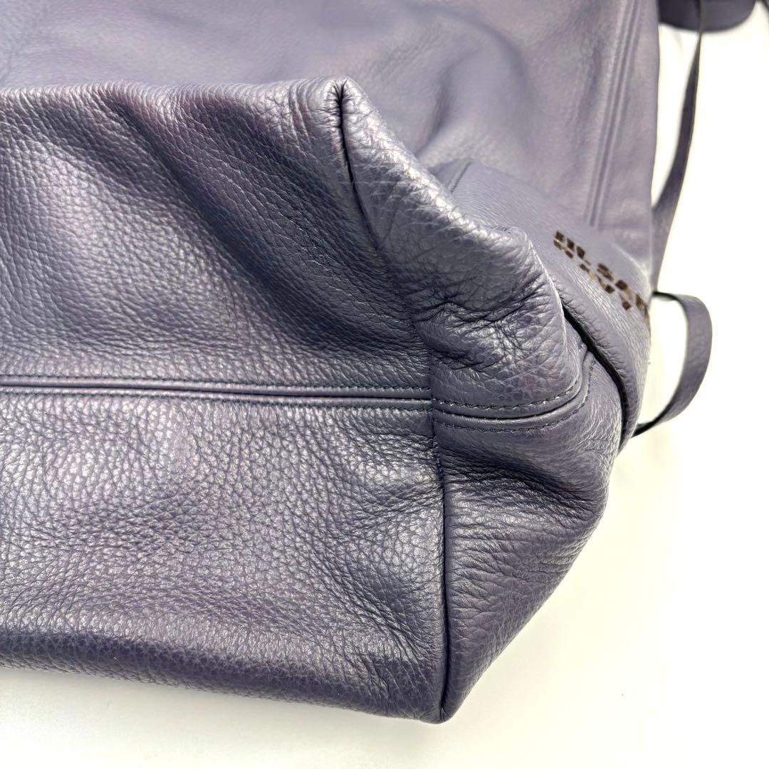 【良品】JIL SANDER レザー トートバッグ 2way ネイビー