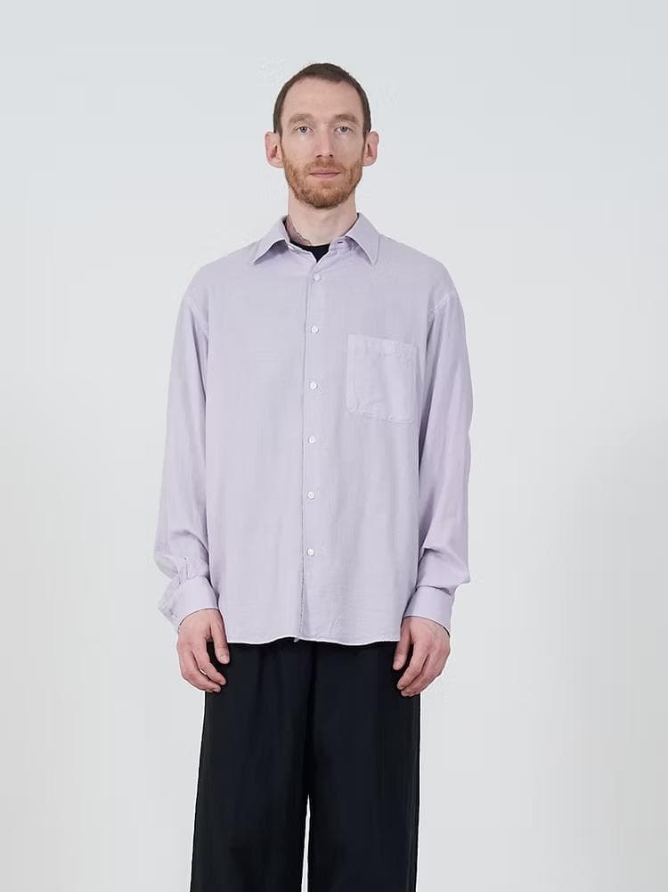 トップス YOKE GARMENT DYEDCOTTON SILK TWILL SHIRT