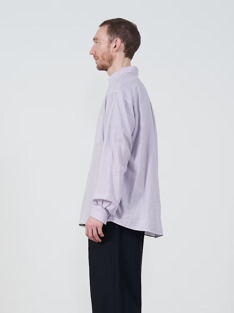 トップス YOKE GARMENT DYEDCOTTON SILK TWILL SHIRT