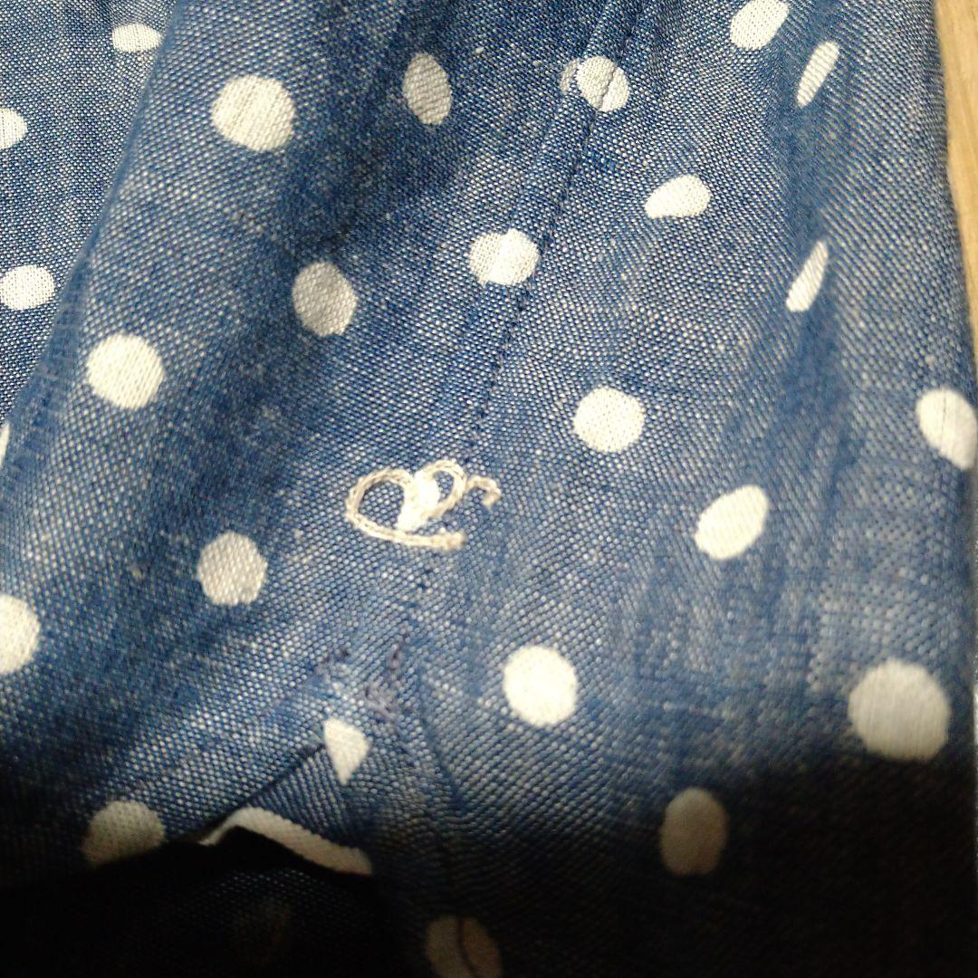 45R デニム　シャツ　ブラウス　リネン　コットン　水玉　サイズ3