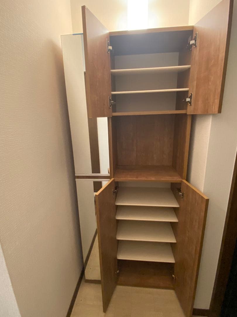 再値下！LOWYA 国産シューズラック ミラー付き※ たのメル便送料含む