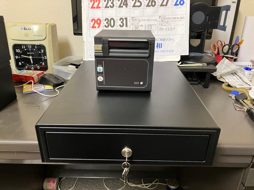 ⭐︎SIIエアペイスマレジ対応サーマルプリンター&キャッシュドロワー黒一式エプソン