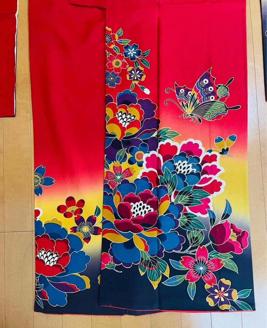 レトロモダン 豪華12点フルセット✨振袖 成人式 赤 古典柄 3回着用美品