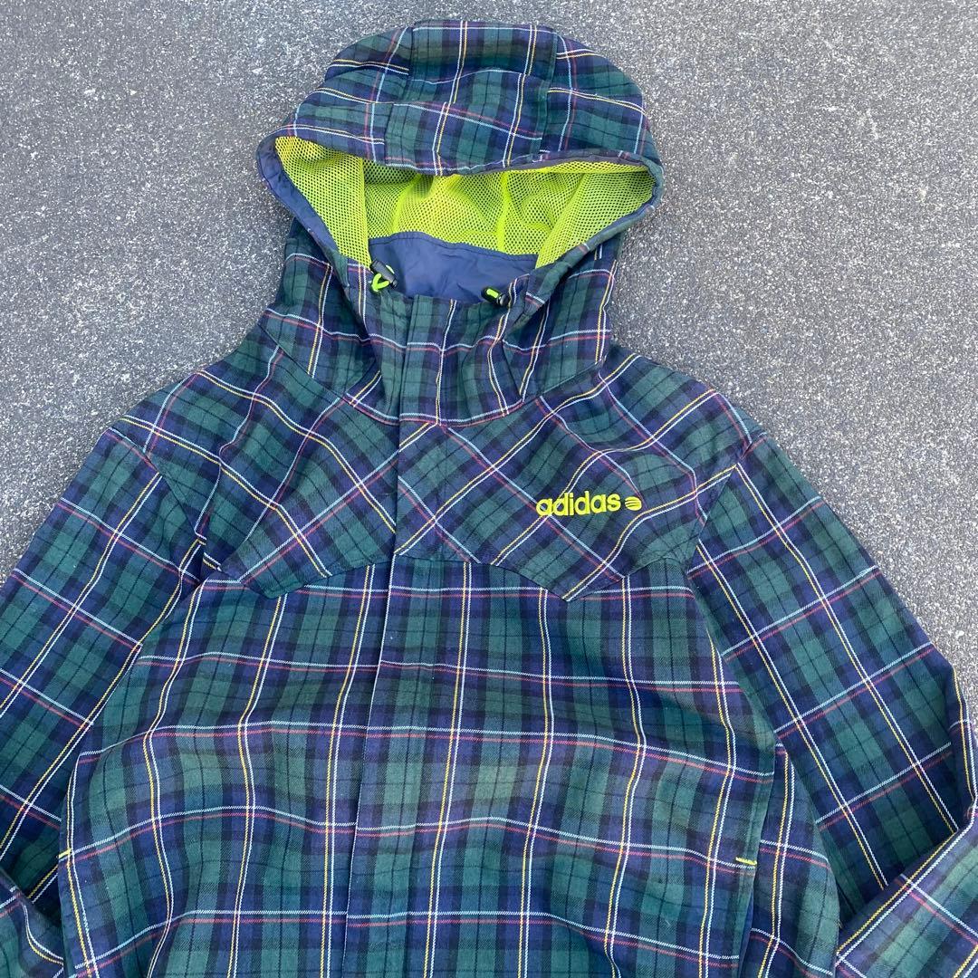 00s adidas 短丈 ジャケット y2k テック系 チェック 人気