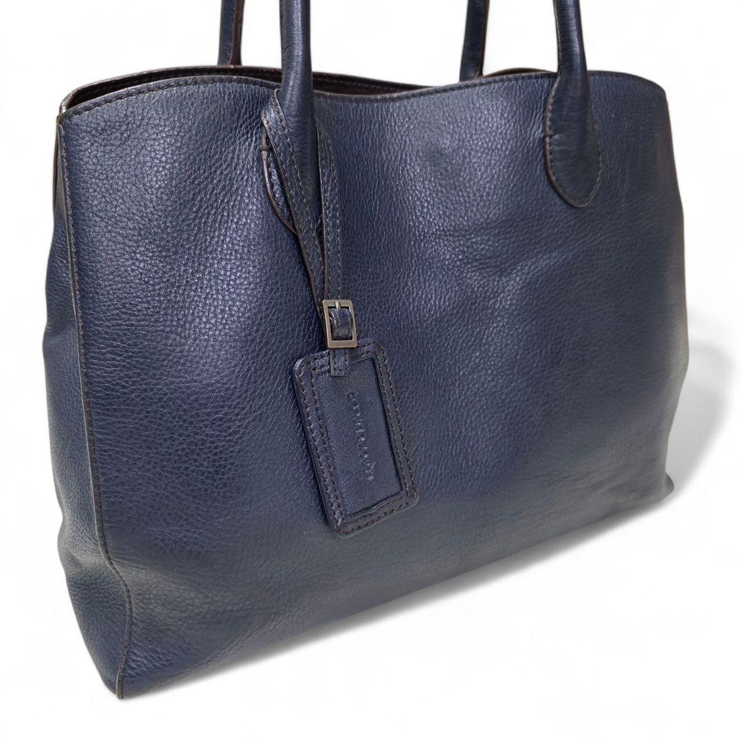 キンタ様✨【A4収納可能】マザーハウス　リン　オープン　トートバッグ　シボ革　紺