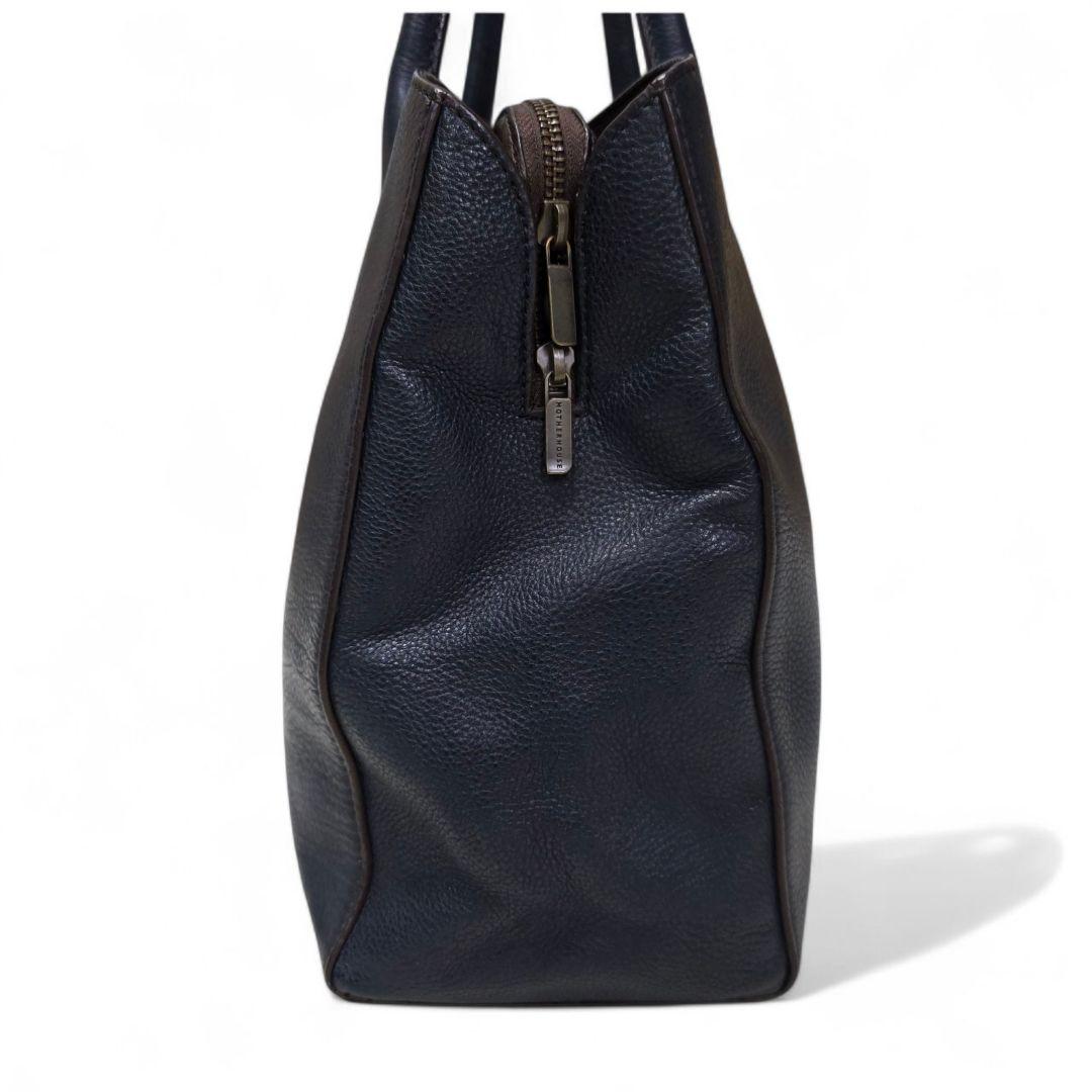 キンタ様✨【A4収納可能】マザーハウス　リン　オープン　トートバッグ　シボ革　紺