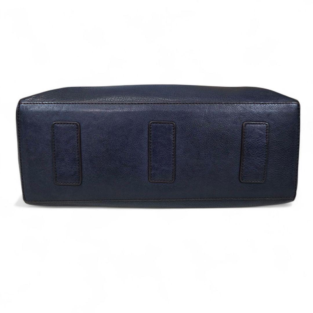 キンタ様✨【A4収納可能】マザーハウス　リン　オープン　トートバッグ　シボ革　紺