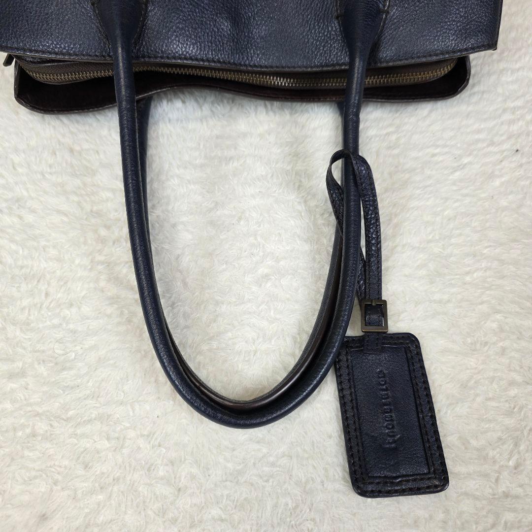 キンタ様✨【A4収納可能】マザーハウス　リン　オープン　トートバッグ　シボ革　紺