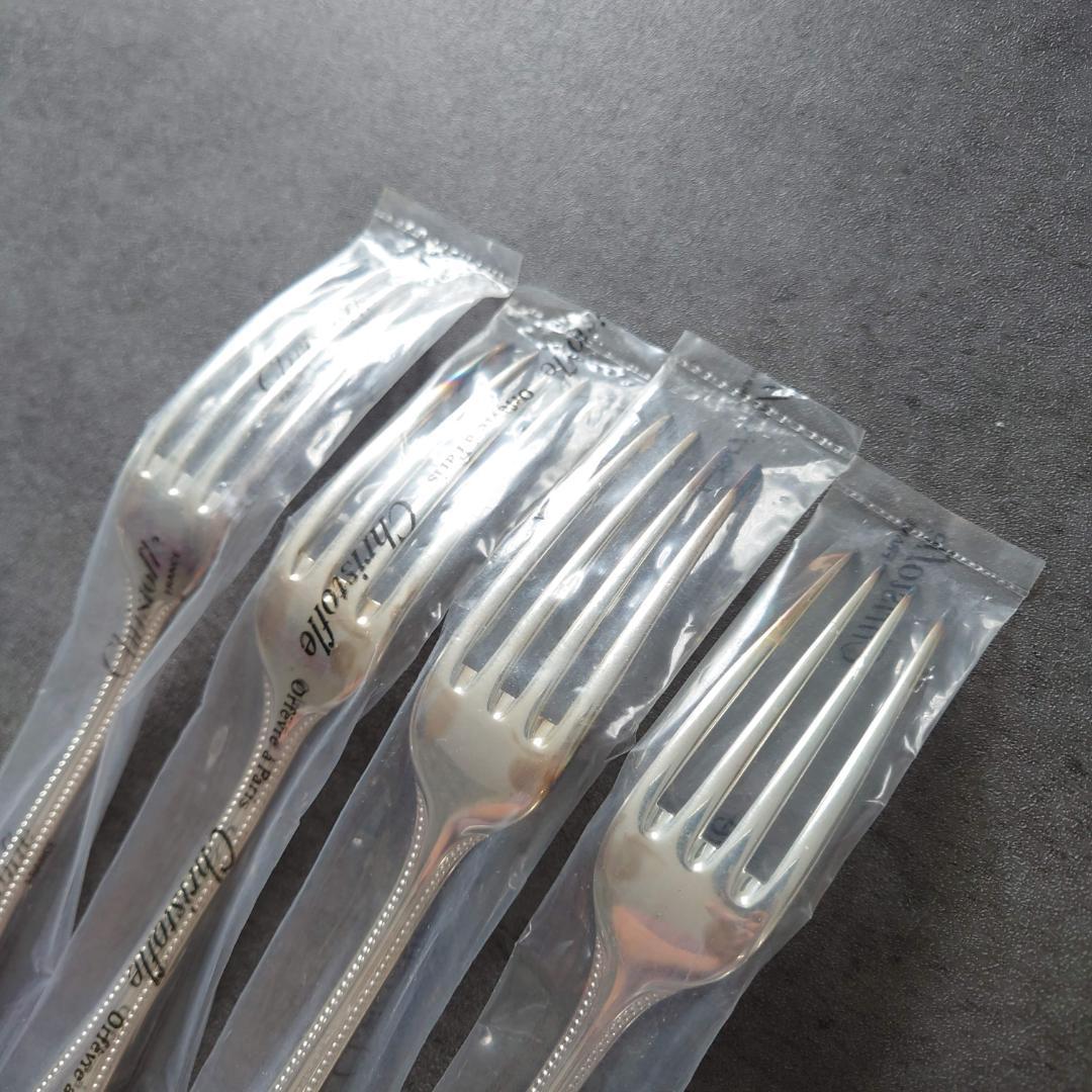 クリストフル パール 未開封 テーブルフォーク 4点