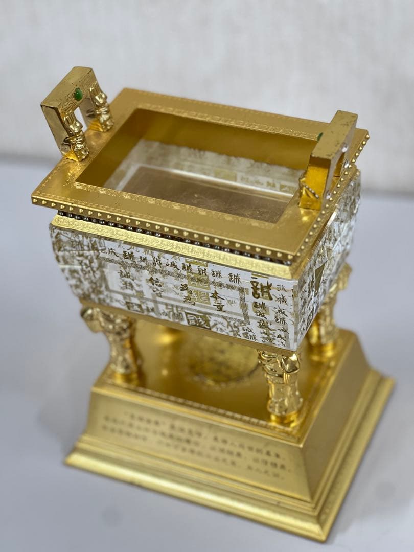 【高級美品】金属製 玉璽型インテリア装飾 置物 ゴールド 縁起物 開運 風水