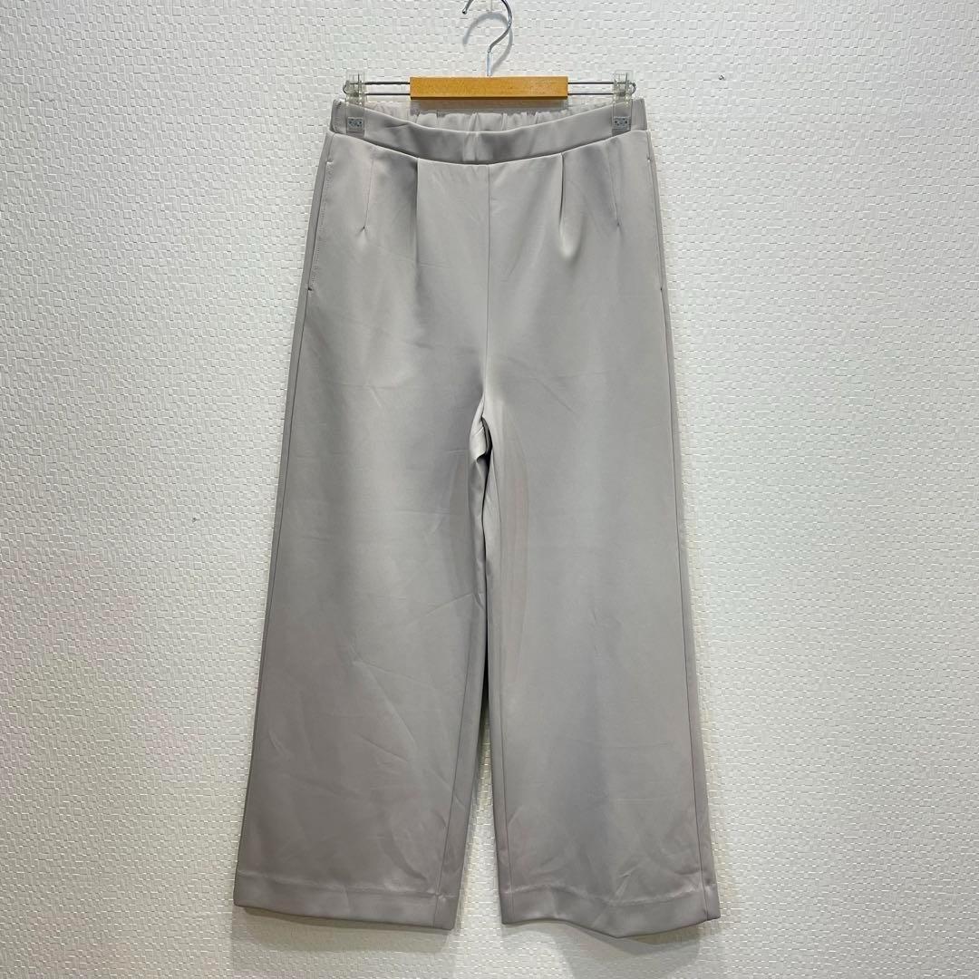 新品 スーツセレクト セットアップ ワイドパンツ ノーカラースーツ グレージュM