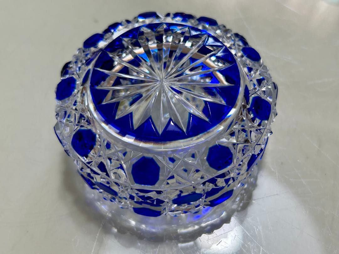 江戸切子　八角籠目　小鉢　3色セット　瀧澤利夫作